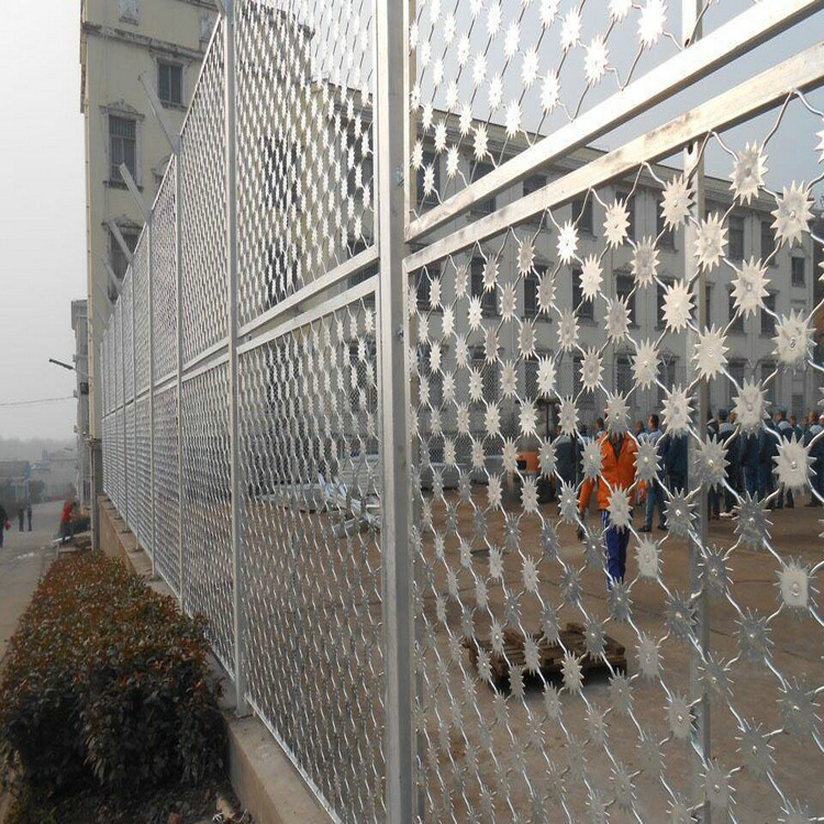 镀锌钢丝监狱护栏网 太阳花监狱围网 Y型防爬网 监狱钢网隔离墙